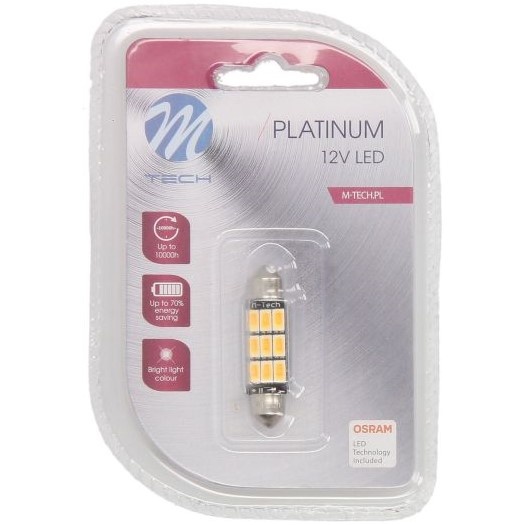 Bec Led M-Tech C5W 12V SV8,5 Alb Cald TULB816WW-01B